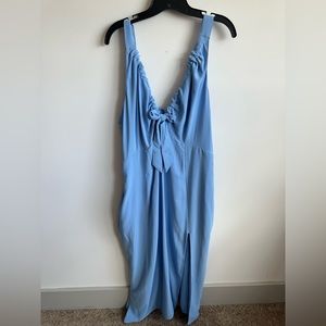 Blue Abercrombie Midi Dress W Slit - Size XL